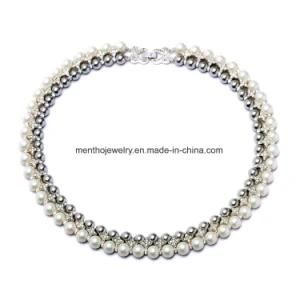 New Elegant Double Similate Pearl Short Necklace Jewelry