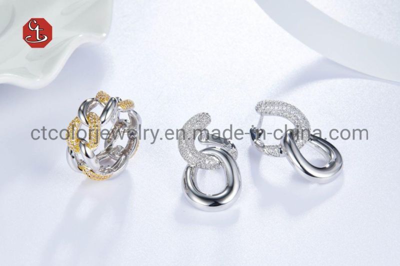 Accessories Fashion Jewelry 925 Sterling Silver Zircon Stud Earring