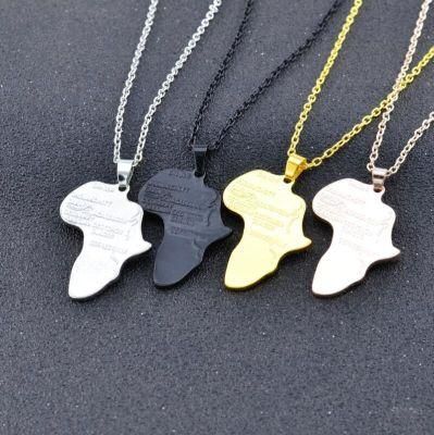 Fashion Jewelry for Women Hiphop African Map Necklace