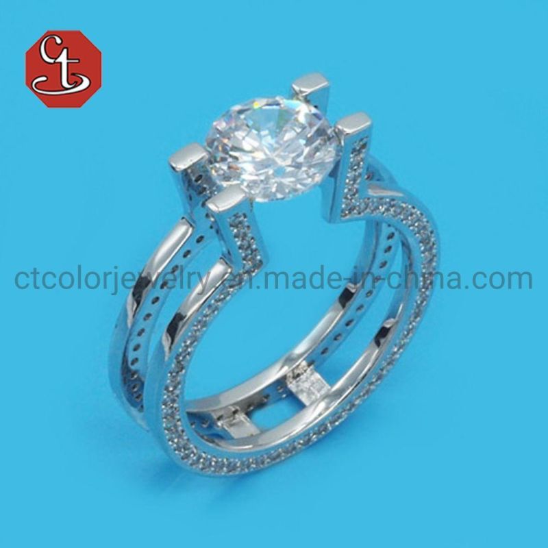 Fashion Jewelry Luxury Women Engagement Ring 925 Sterling Silver 3A Zircon Wedding