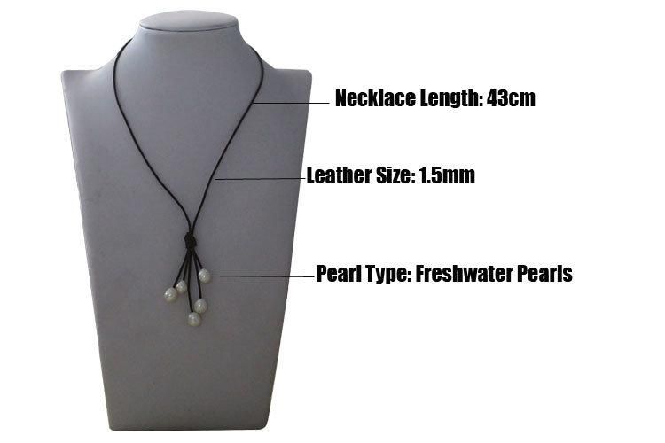 Fashion Leather Tessels Natural Cultured Pearl Necklace Wholesale