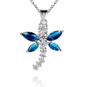Hot Selling Fashion Accessories Necklace Jewelry London Blue Dragonfly Pendant