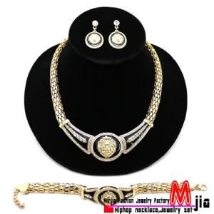 New Fashion Jewelry Celebrity Style Lion Head Piece Necklace, Earring &amp; Bracelet Jewelry Set (NES59)
