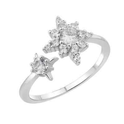 Hot Sell 925 Silver CZ Wedding Open Ring