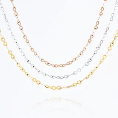 Stainless Steel Chain Plated Gold Embossed 8 Link Chain Necklace for Choker Necklace Jewelry