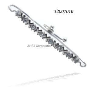 Fashion Jewelry Tennis Bracelet with Box Chain Silver Bracelet