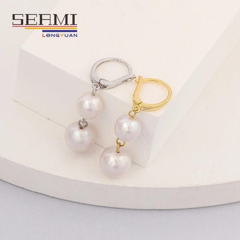 925 Silver Baroque Fashion Earrings with Simple Sweet Freshwater Pearl Earrings