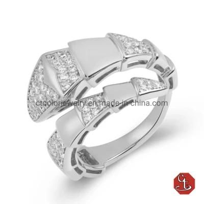 High Quality Sterling Silver Custom White cz, White plated Ring