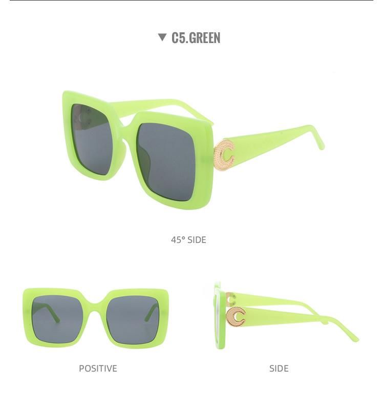 2022 Designer Plastic Sun Glasses for Wholesale Women Shades UV400 Oversized Big Square Sunlgasses