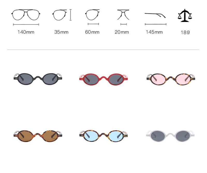 Round Frame Small Frame Colorful All-Match Sunglasses