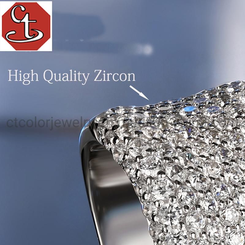 Fashion Jewelry 925 Sterling Silver and Brass Man or Women Jewelry Customized Design classical Luxury New Style Full Pave Set Cubic Zirconia Ring