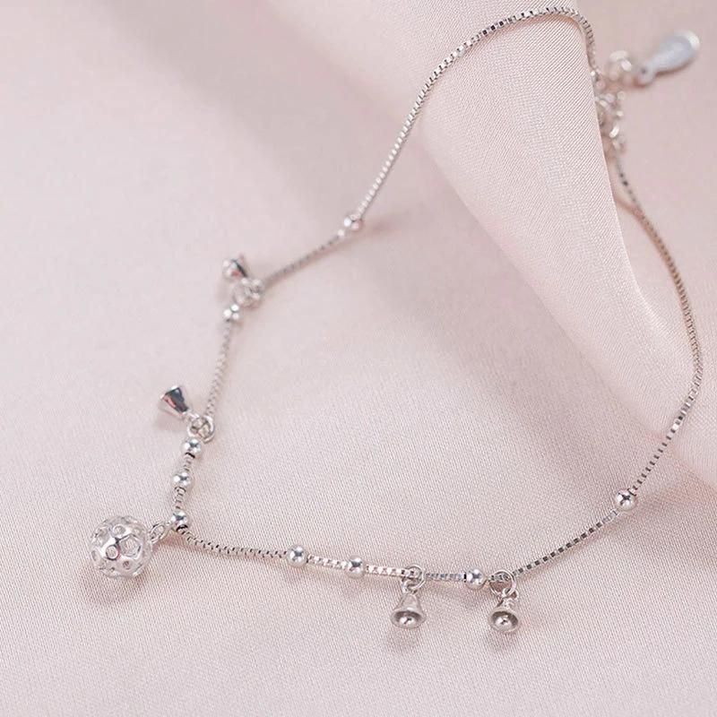 Fashion Jewelry Charm 925 Sterling Silver Women Bead Bracelet Anklet