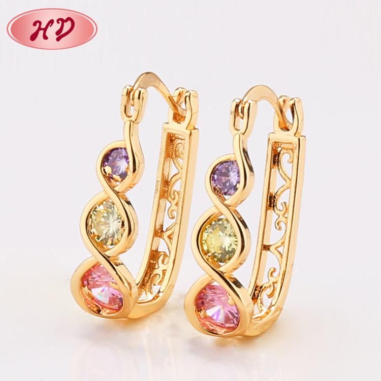 18K Oro Grande Accesorios PARA Mujer Aretes Bisuteria Earring Jewelry