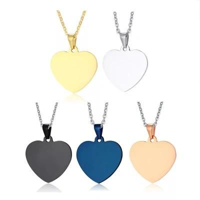 Multi-Color Plating Options Jewelry Tag Custom Tag Shape Heart Dog Tag Engrave / Laser Accepted