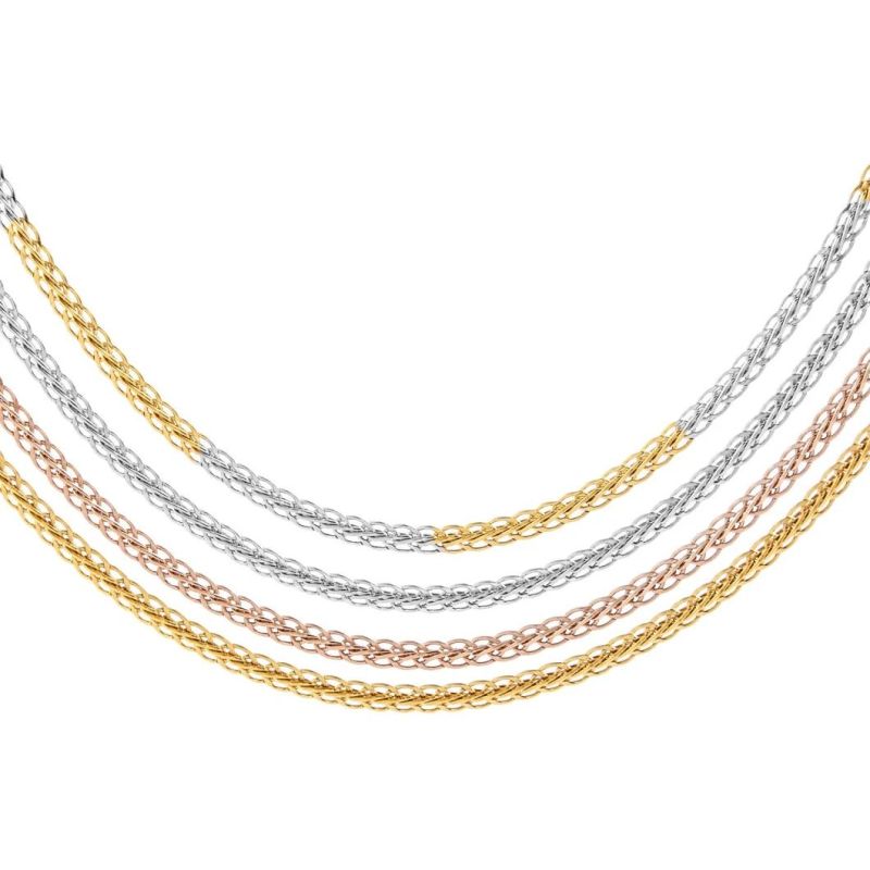 Fashion Gold Plated Fox Tail 0.25/0.3/0.5mm Width Chain Jewelry Accessories for Men Women