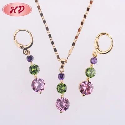 Wholesale Women 18K Gold Earring Necklace Model Jewelry Set for Lady