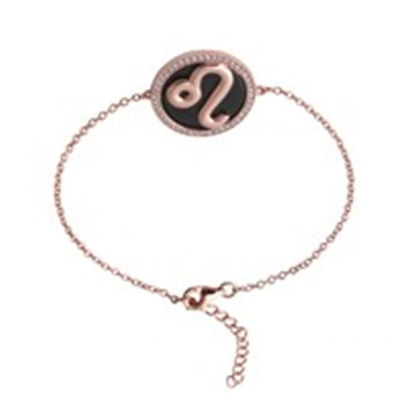 Rose Gold Plated Horoscope Over Enamel Bracelet