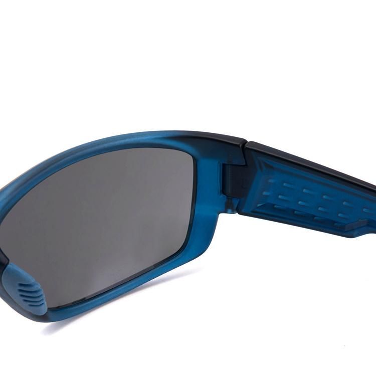 Crystal Dark Blue Plastic Sport Sunglasses