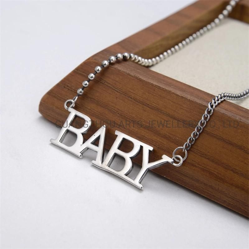 Hot 925 Sterling Silver Unique Baby Letter Customize Necklace