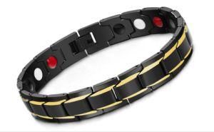 Black Men&prime;s Health Bracelets &amp; Bangles Magnetic H Power Stainless Steel Charm Bracelet Jewelry for Men