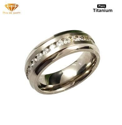 Fashion Jewelry Diamond Engagement Ring Pure Titanium Wedding Ring Tr1901