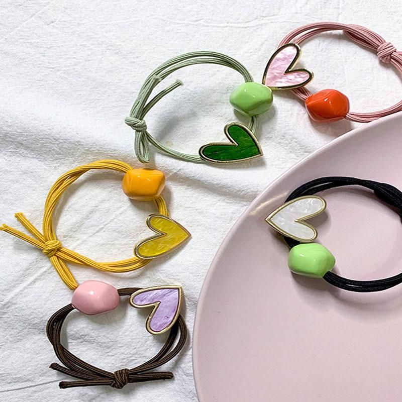 Fashion Hair Accessories Colourful Heart Leather Ribbon Hair Rope