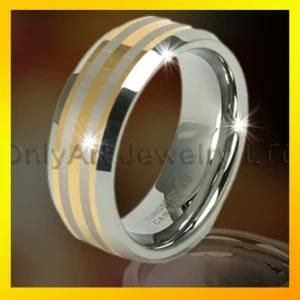 Fashion Tungsten Gold Ring Comfort Fit Jewelry for Men