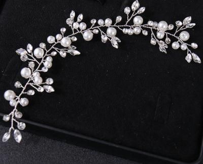 Bridal Pearl Crystal Headband Hair Comb Hair Vines Headpiece