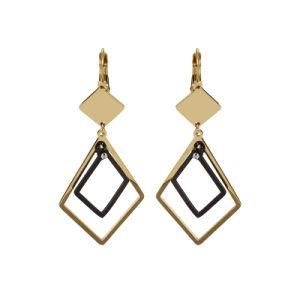 Geometric Rectangular Gold-Plated Stainless Steel Earrings Drop