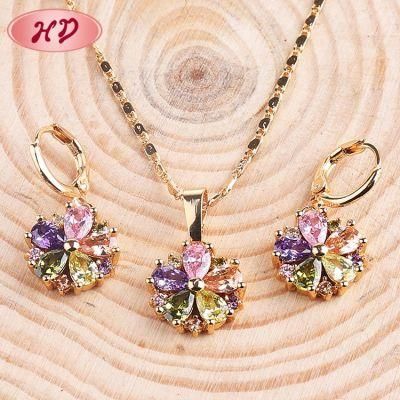 Wholesale Popular 18K 14K Gold Plated Necklace Earrings Jewelry Set