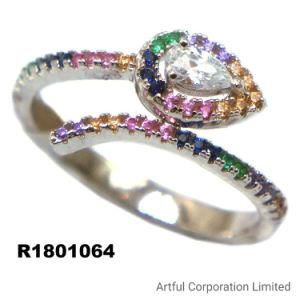 Hot Sale Multi-Color Silver Ring