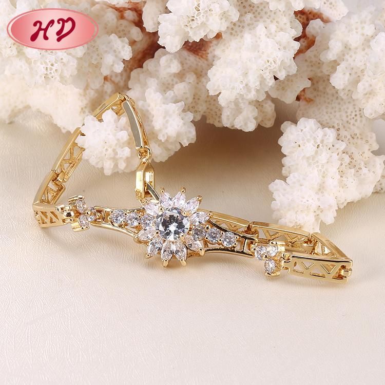 Wholesale New Design 18K Gold Plated Cubic Zircon Bracelet Jewelry