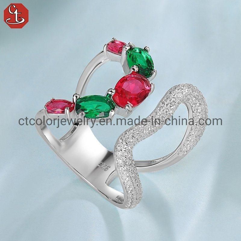 Trendy Jewelry Fashion Women′s ring Amethyst CZ 925 silver ring Fashion jewelry
