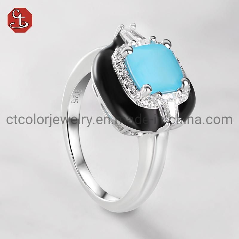Fashion OEM Jewelry Natural Stone Custom Enamel Ring
