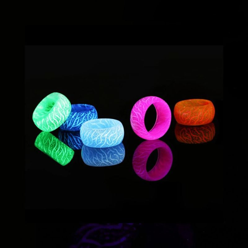 New Design Luminous Purple Blue Ring Glowing in The Dark for Women Men Jewelry Ring