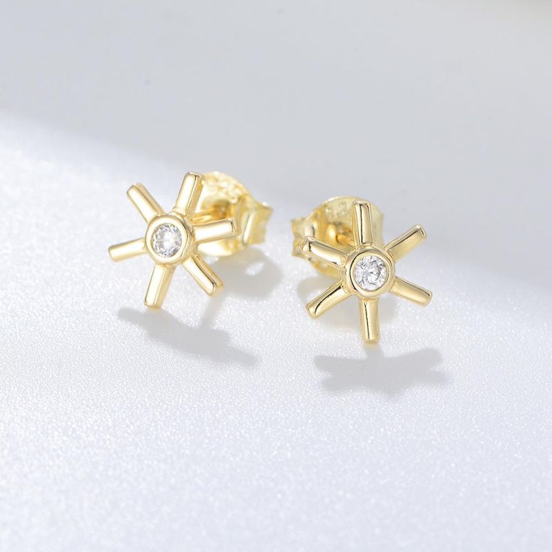 S925 Silver Trendy Zircon Earring with a High Sense of Niche Simplicity Gold Earrings