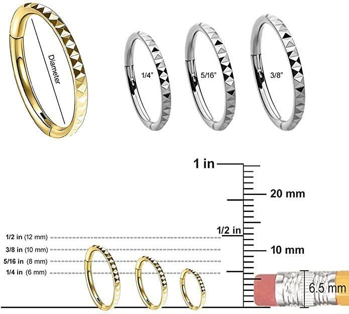 ASTM F136 Titanium Pyramid Hinged Segment Ring Body Piercing Jewelry