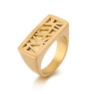 Unique Design Stainless Steel Signet Ring for Men