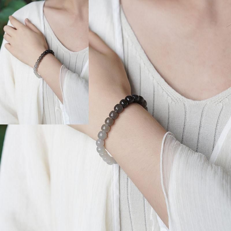 Fashion Jewelry Natural Hetian Jade Bracelets Smoky Purple Gradient Jade