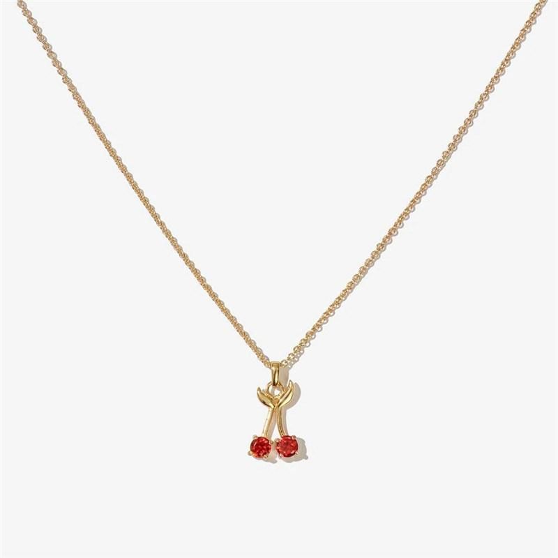 2022 New Design Mini Cherry Pendant Choker Clavicle Necklace for Women Fashion Bijoux