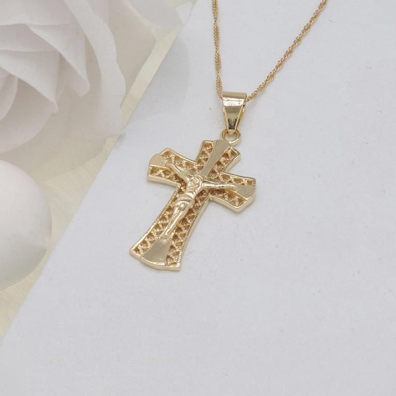 Wholesale 18K Cross Jesus Religious Pendant Jewelry Necklace