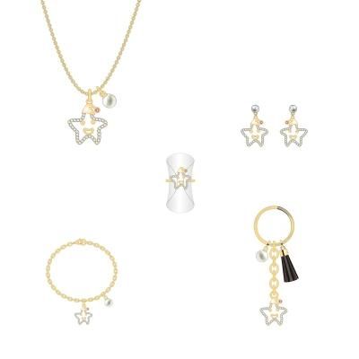 Factory Wholesale Pearl Star Shape Small Hat Jewelry Set