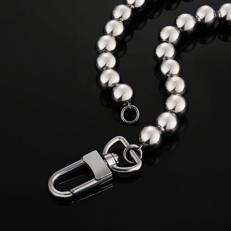 10mm Freshwater Mens Pearl Necklace 18K Gold Ins Trend Stainless Steel Jewelry Accessories Wholesale