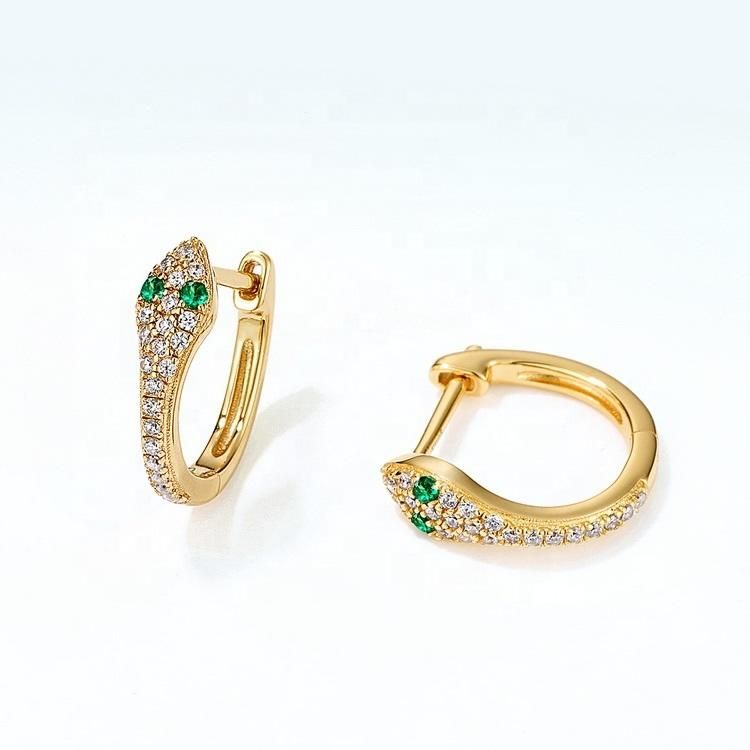 Statement Fashion Snake Huggie Hoop Earrings Gold Plated Animal Huggie Earrings for Women Jewelry