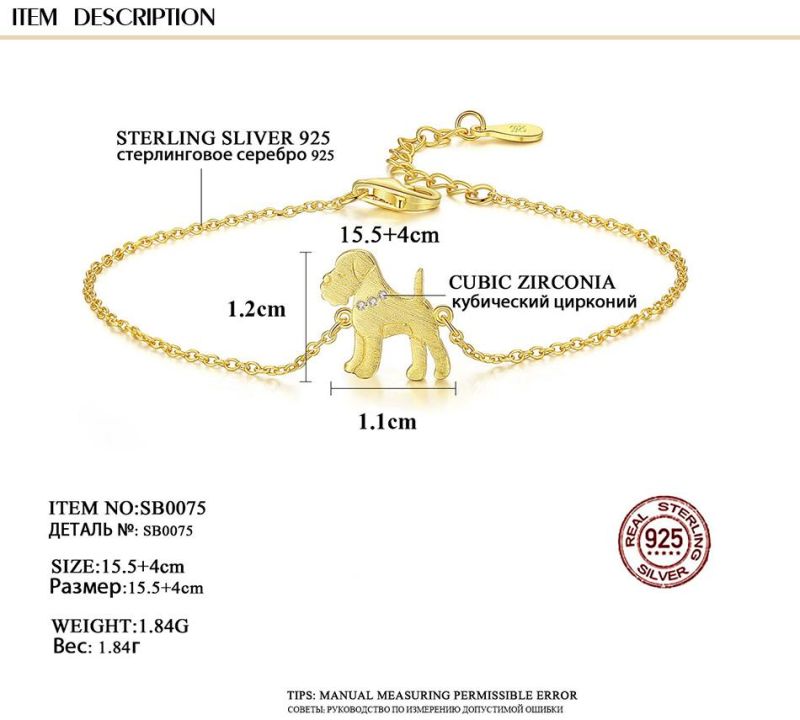 925 Sterling Silver Custom Charm Tennis Bracelet Jewelry for Women
