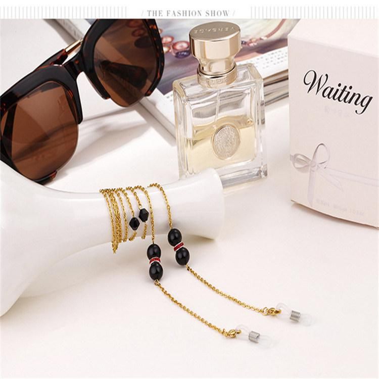 Stainless Steel Natural Agate Glasses Lanyard Rope Eyewear Fashion Chain