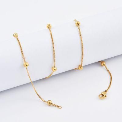 Wholesales 18K Gold Plated Fashion Accessories Necklace Curb Chain with Ball for Ladies Jewelry Craft Glasses Mask Design
