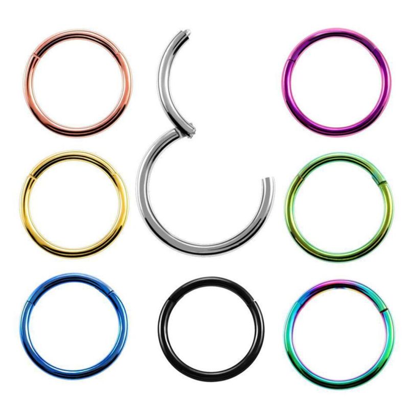 Fashion Jewelry 316L Stainless Steel Piercing Jewelry Hinged Segment Ring Closed Loop Nose Ring Hinged Rings Sspb07