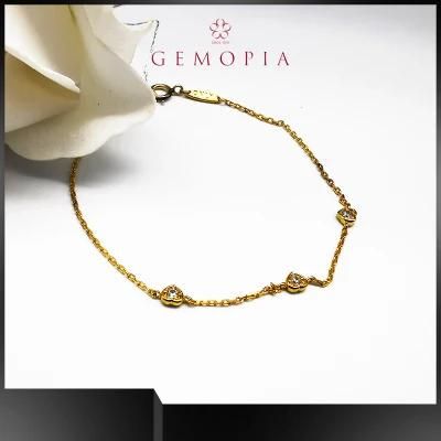 Elegant Rose Gold Bracelet Pure Silver Jewelry for Ladies Party