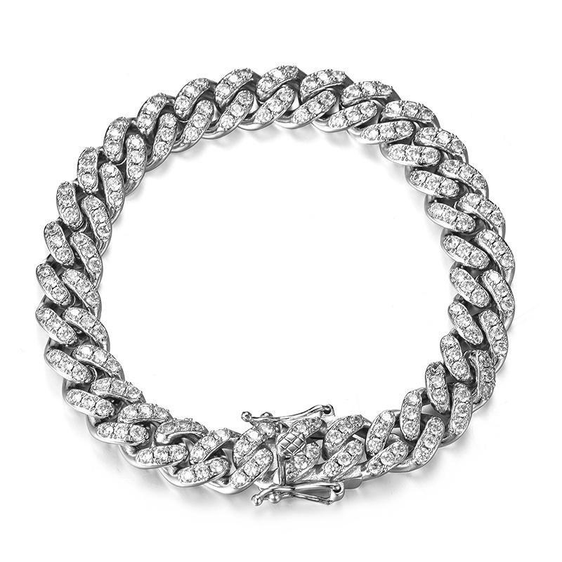 Factory Direct Iced out Fashion Multi-Strap Hiphop Copper Bracelet